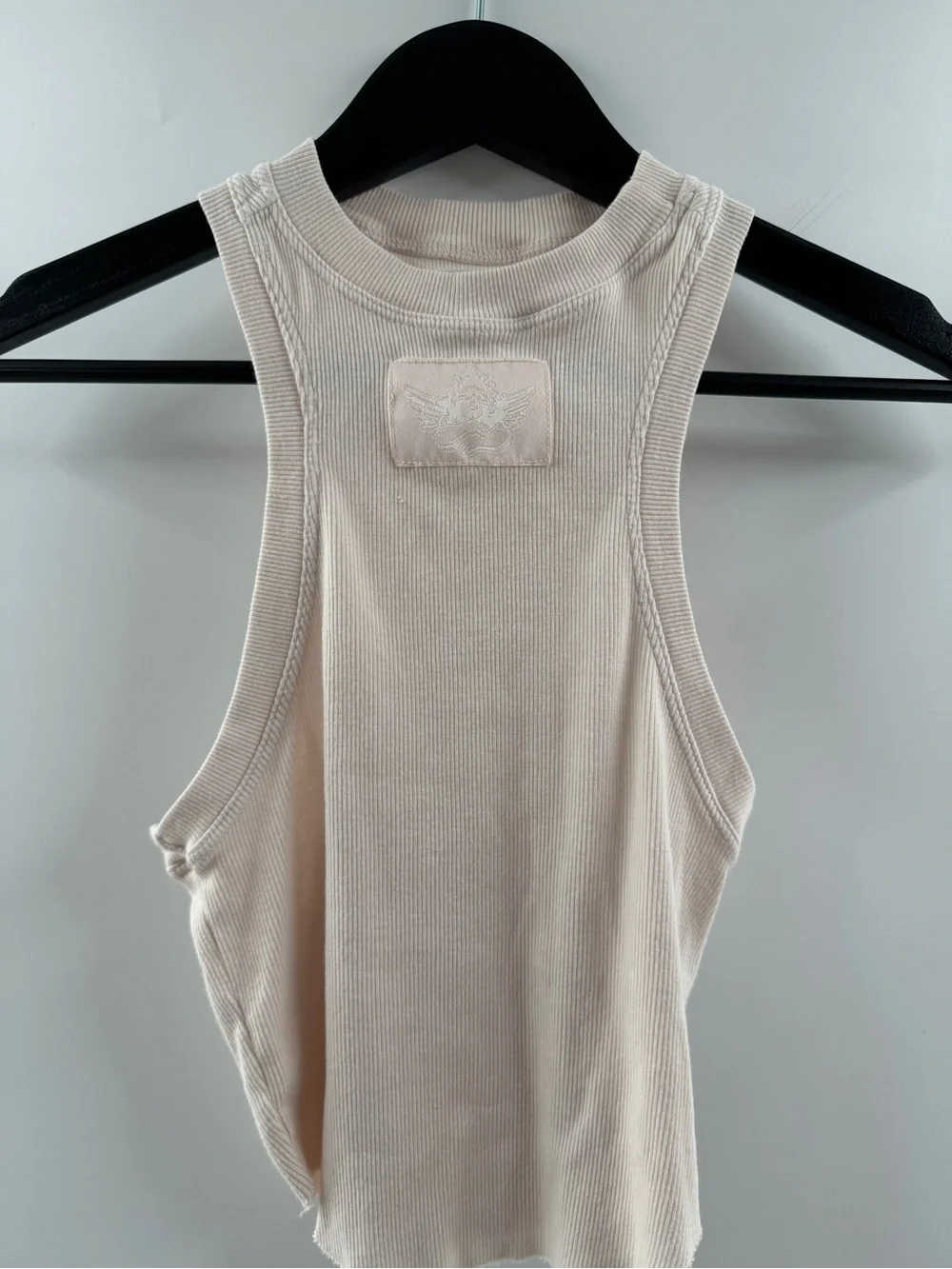 Boys Lie Pale Pink Ribbed High Neck Tank Top – One Size - Picture 2 of 6